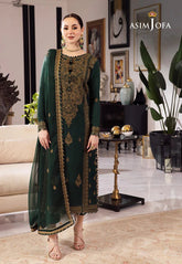 Asim Jofa Luxury Chiffon Embroidered 3 Piece Unstitched